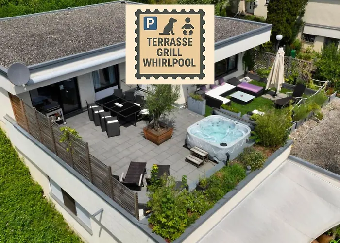Penthouse - 3 Schlafzimmer- Sonnige Dachterrasse -Whirlpool & Alpenblick - Perfekt Fuer Romantik Oder Familienurlaub Mit Kind, Hund Willkommen - By Ferienwohnenamsee -